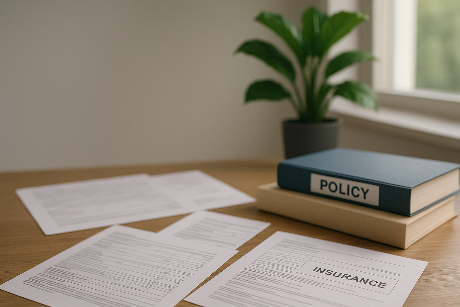 Shelf with insurance folders